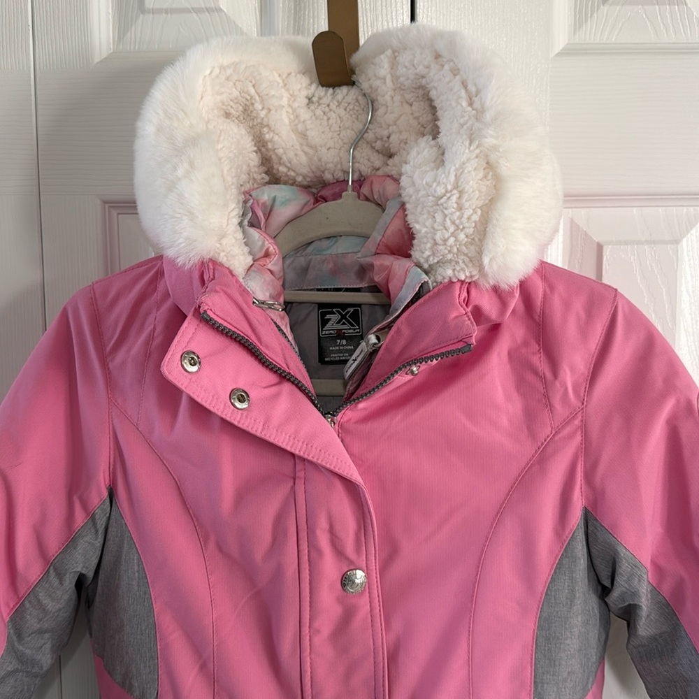 *LIKE NEW* ZeroXposur Girls 3-in-1 Systems Jacket- Pink/Gray/TyeDye - Size 7-8 - Picture 2 of 16